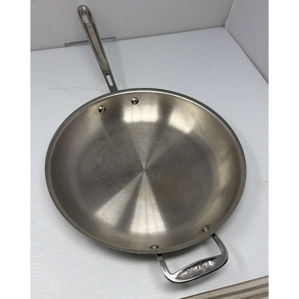 All-Clad Copper-Core 12 Inch Stainless Steel Fry Pan Skillet Silver USA
